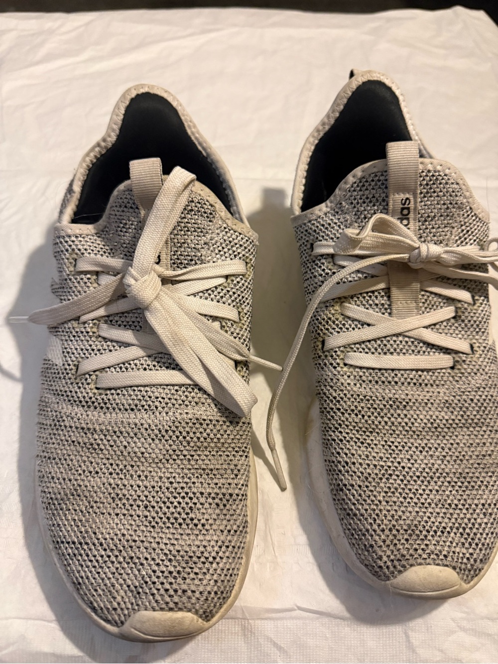adidas Beige Knit Lace-Up Sneakers